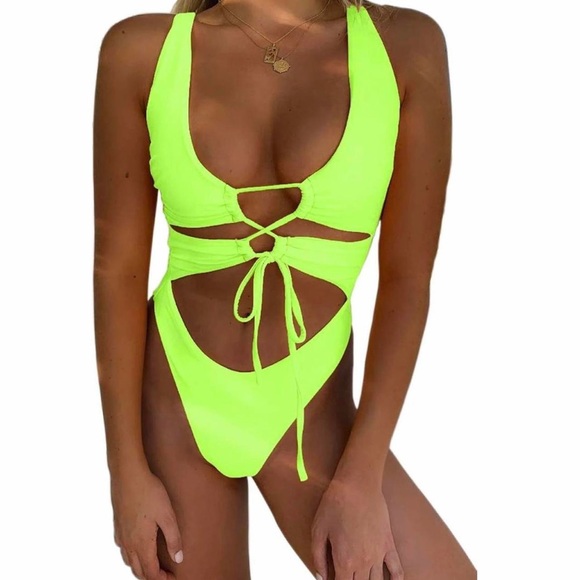 amazon cutout backless one piece swimsuit - Picture 1 of 3